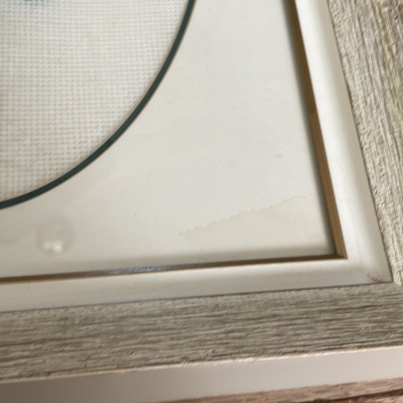 VINTAGE  set of two large framed needlepoint floral pink white ivory cottagecore - Picture 4 of 10